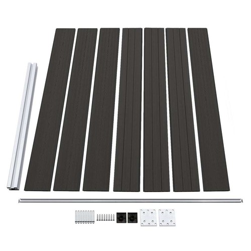 Zaunelement WPC 175x146 cm Schwarz - Bild 4 von 9