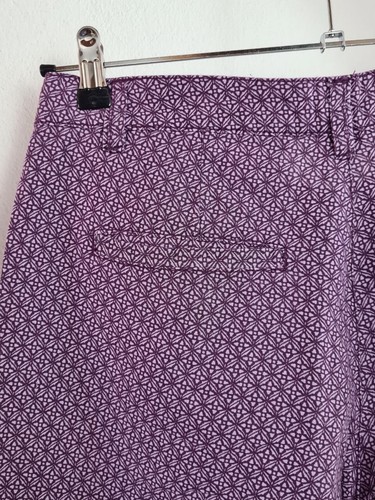 Slacks Hose Stoff H&M Gr. 40 * Leinen lila gemustert * Damen * normale Bundhöhe - Bild 2 von 3