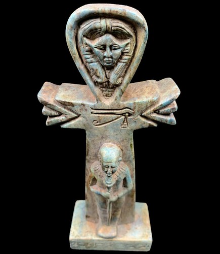 Gorgeous Egyptian ANKH (key of life) with Hathor goddess and god Ptah - Picture 3 of 4