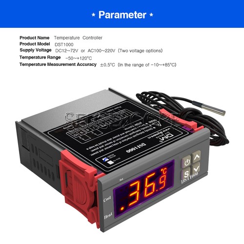DST1000 AC 110-220V Temperature Controller Thermostat DS18B20 Better STC1000- - Picture 3 of 10