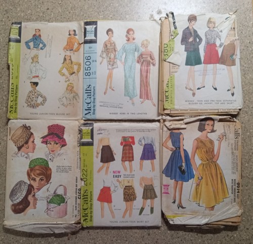 60er Jahre McCall's gemischte Schnittmuster Lot AK von 12