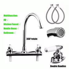 Mixer Tap in Plastic For Home RV High Arc 2-Handle Standard Kitchen Sink Faucet