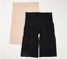 Breezies Smoothing Shape Seamless Thigh Slimmer Set/2-Black/Beige-Medium-A473396
