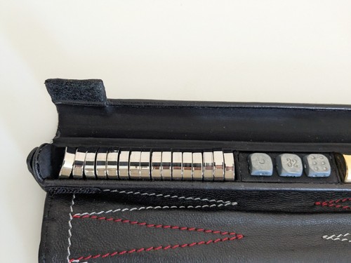 Marks & Spencers Travel Roll Up Backgammon Set Real Leather - Picture 4 of 15