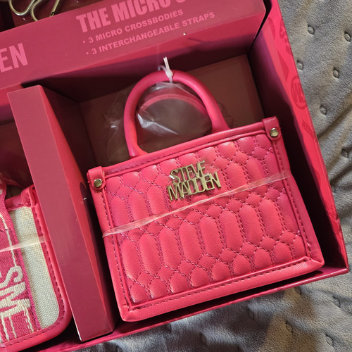 Steve Madden The Pink Flash Micro Set, 3 Micro Crossbodies, & 3 Straps NWT - Picture 5 of 7