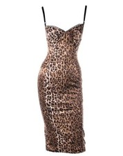 Vintage Dolce & Gabbana D&G Leopard Print Slip Dress Camisole Lingerie Y2K 90s