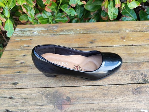 scarpe pavers corte tacco misura 4 eur 37 vernice nera indossate due volte - Foto 6 di 16