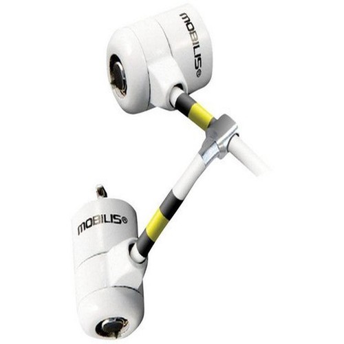MOBILIS CAVO DI SICUREZZA A DOPPIO LUCCHETTO CON CHIAVE BIANCO 1,80M LOCK - Bild 2 von 3