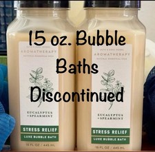 2x 15 oz Bubble Bath, Eucalyptus  Spearmint, Aromatherapy, New 8.8 oz. ea