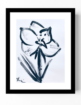 Guajardo Art: Amaryllis Bloom 14X11 Paper Signed Art Home Decor