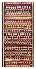 Vintage Hand Woven Traditional Kilim Rug 4'11" x 9'8" Oriental Wool Carpet