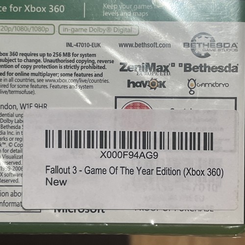 Xbox 360 Classic Factory Sealed Fallout 3 Game of The Year Edition UK PAL NEW - Picture 11 of 13
