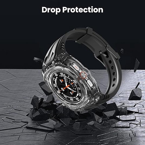 Funda protectora transparente con correa de silicona para reloj Samsung Galaxy Ultra 47 mm 2025 - Imagen 6 de 14