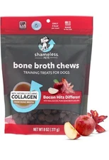 Shameless Pets Dog Training Treats, Bacon Bone 1 Count (Pack of 1), Brown 