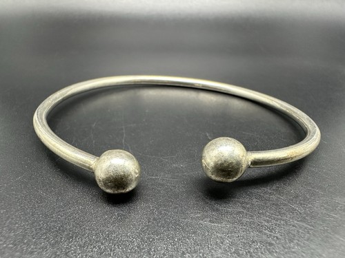 Vintage Sterling Silver Round Ball Cuff Bracelet 8.5” - Picture 1 of 10