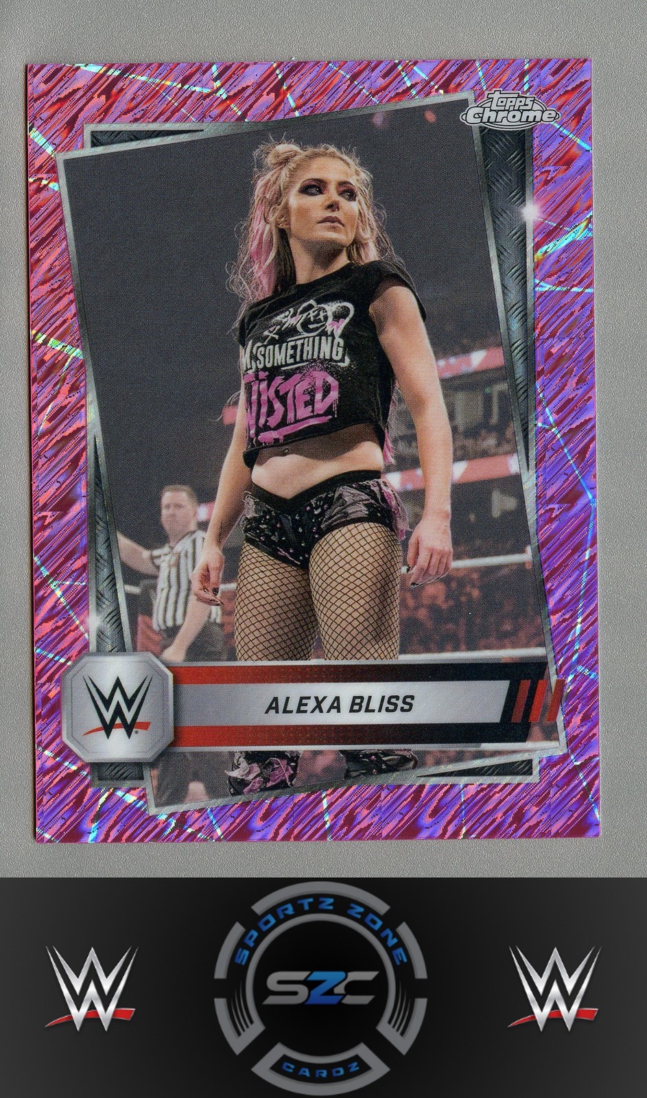 Alexa Bliss - 2025 Topps Chrome WWE Pink Shimmer Refractor Card# 107