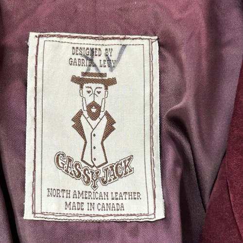 Gassy Jack By Gabriel Levy Suede Jacket Vintage Burgundy Lined XS - Picture 3 of 12