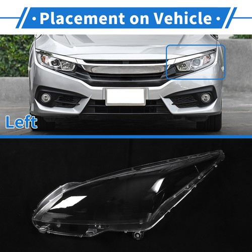 1 Pcs Car Front Left Headlight Lens Cover for Peugeot 3008 2013-2019 PC Clear - Picture 3 of 6