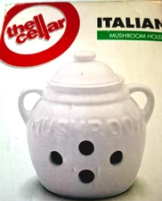 The Cellar italian Mushroom Holder Pot with Lid Stoneware