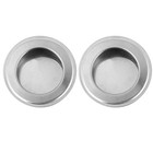 2 Stück langlebige Edelstahl-Türgriffe, runde Schrankgriffe (Silber)