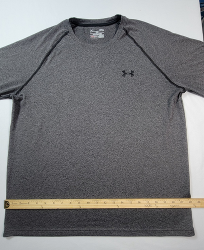 Camicia Under Armour uomo grande HeatGear manica lunga vestibilità ampia grigio allenamento top - Foto 7 di 9