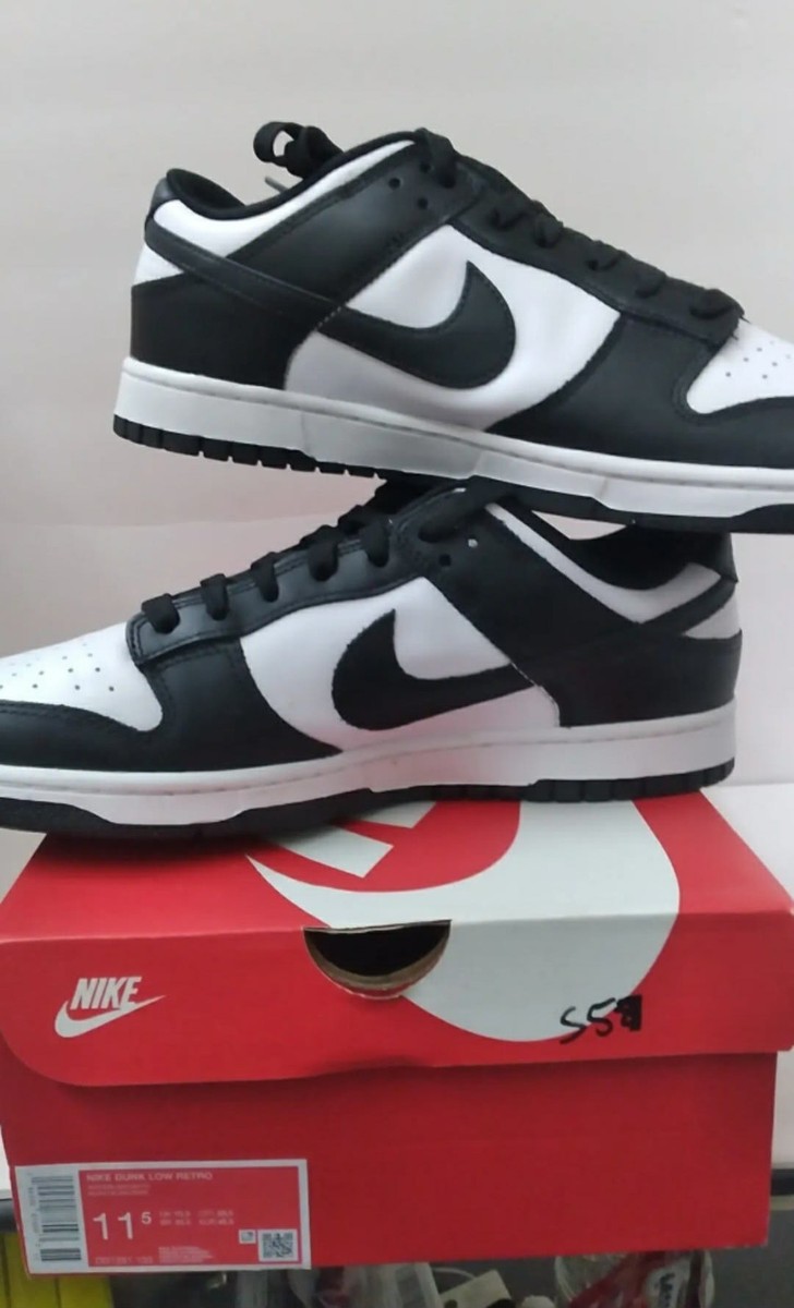 Nike Dunk Low Retro Panda White Black DD1391-100 Men's Size 11.5
