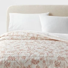 Full/Queen Satin Quilt Copper - Room Essentials: Midweight Sateen Coverlet,