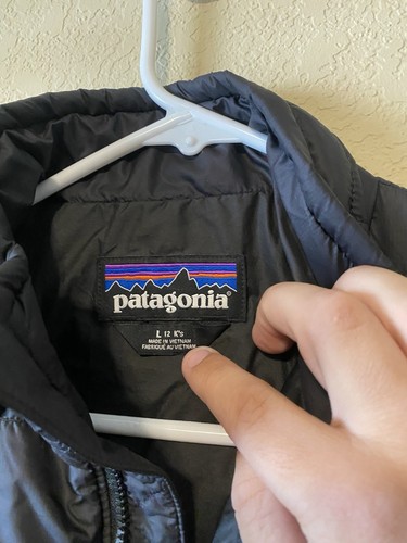 Mint Patagonia Primaloft Quilted Nano Puff Jacket Boys Kids Large 12 Youth Black - Picture 3 of 7