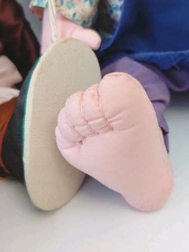 4x Vintage 1970's Cloth Dolls Hong Kong Michael Lee (?) Micale Dolls 15" Large - Picture 10 of 11