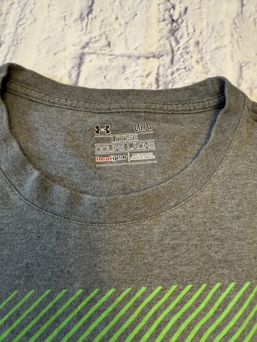 Under Armour Large Heat Gear Shirt Loose Coupe Lache Gray Tshirt, Under Armour L - Picture 3 of 7