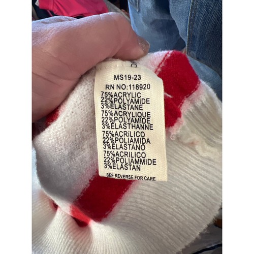 Suéter Pullover FRNCH La Maille Súper Suave Rojo Rosa Rayas Talla M/L - Imagen 6 de 6