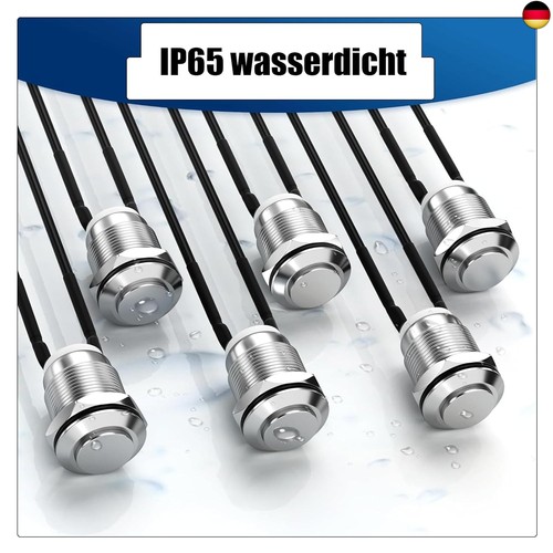 Powice 2 Stück 12mm wasserdicht schalter,druckschalter,Selbstsichernder - Bild 7 von 7