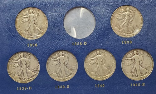 Liberty Walking Half Dollar Collection 1917-1940 In Coin Book with 32 Coins - Picture 19 of 21