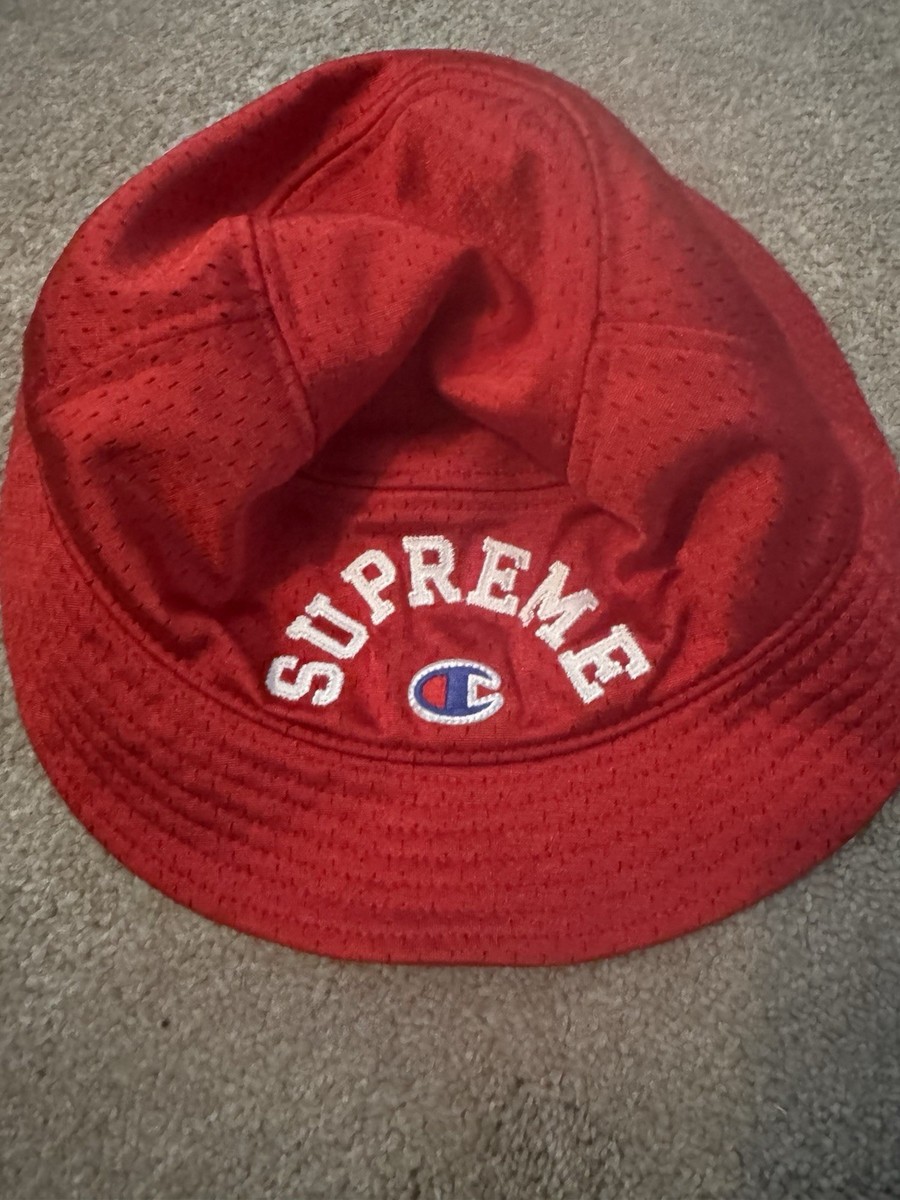 帽子 Supreme x Champion Mesh Crusher L/XL Supreme x Champion Mesh Crusher Bucket Hat L/XL Red | eBay