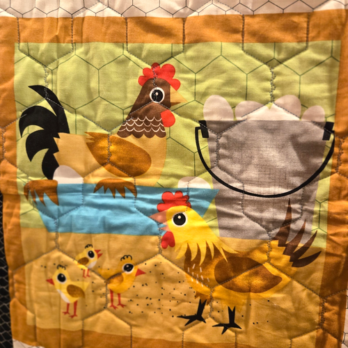 Handmade Farm Animal Baby Quilt - Machine Quilted Flannel Backed - Picture 3 of 8