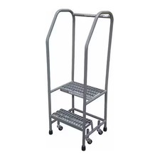 COTTERMAN 1002R2626A1E10B3C1P6 50 in H Steel Rolling Ladder, 2 Steps, 450 lb