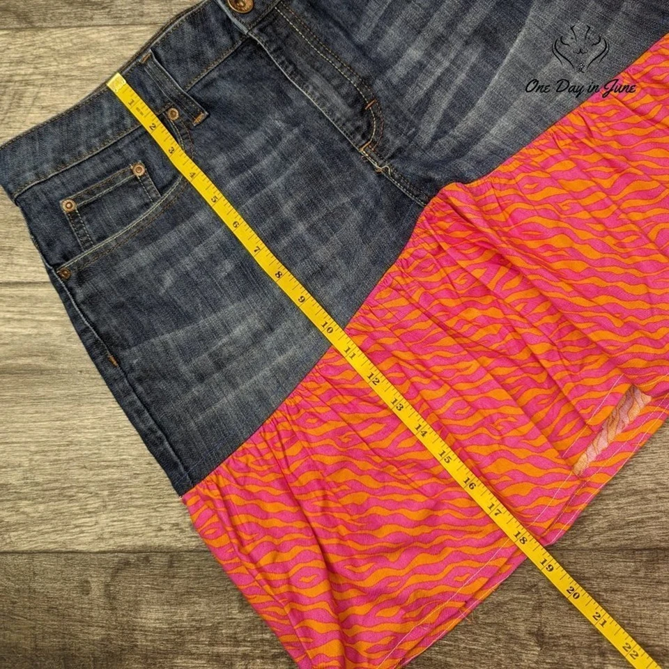 Saia jeans Merona cintura média tamanho 14 - Imagem 4 de 4