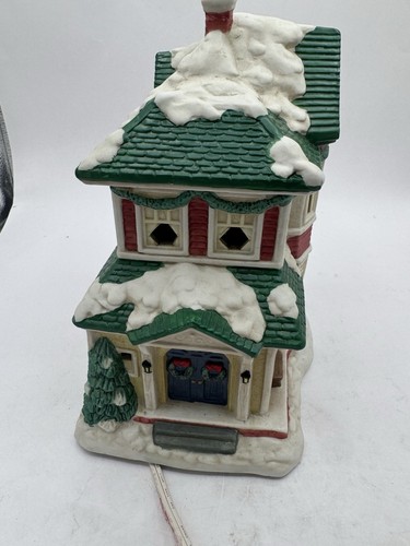 Vintage 1994 Mervyns Dickens' Village Square casa vittoriana illuminata - Foto 1 di 13