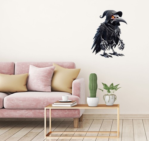 Halloween schwarz Skelett Rabe Wandbild Schlafzimmer Auto Vinyl Aufkleber Abziehbild 6 Größen - Bild 7 von 7