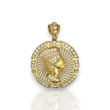 Egyptian "Nefertiti" Pendant - 14K Yellow Gold