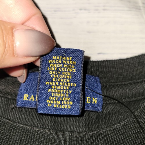 Camisa Polo Ralph Lauren Niños Talla 6 Negra Manga Larga Cuello Redondo Logo Algodón Nueva con Etiquetas - Imagen 10 de 24