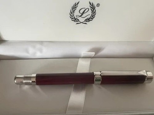 LABAN Füllfederhalter Britannia Bordeaux Lack Mit Neuem NOS - Picture 2 of 13