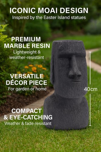 Easter Island Head Statue Indoor Home Outdoor Garden Decor Display Moai Ornament - Picture 7 of 8
