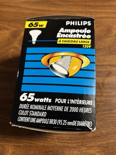 ⚡️1 Philips Recessed Flood 65BR30/Fl55 Indoor Flood Lamps⚡️65 Watt 130V 2000Hrs - Picture 2 of 8
