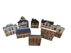 8 Vtg The Cat’s Meow Village Wood Buildings Signed Faline 1984–1998 Market opera
