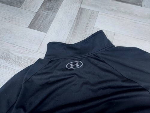 Under Armour 1/4 Zip Men,s BLACK Loose Pullover Long Sleeve/GYM/RUN XL - Picture 5 of 5
