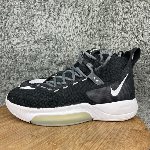 Nike Zoom Rise TB Basketball Shoes Sneakers Mens 9.5 Black White BQ5468-001 - Picture 2 of 9