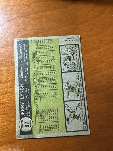 1961 Topps Baseball #97 Jerry Lynch Cincinnati Reds ExMt - Bild 2 von 2