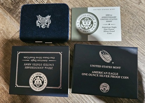 250th Anniversary United States Army American Eagle One Ounce Silver Proof Coin - Bild 3 von 3