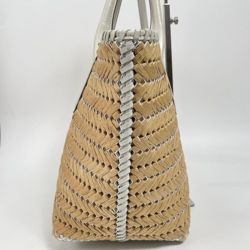 Bolso de Mano Anya Hindmarch Neeson Para Mujer Bolso de Cesta Cinta Blanca Natural - Imagen 14 de 16